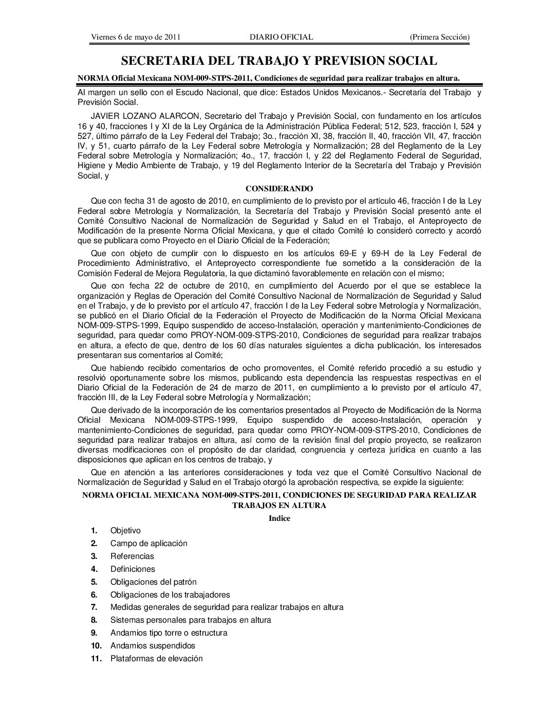 NOM-009-STPS-2011