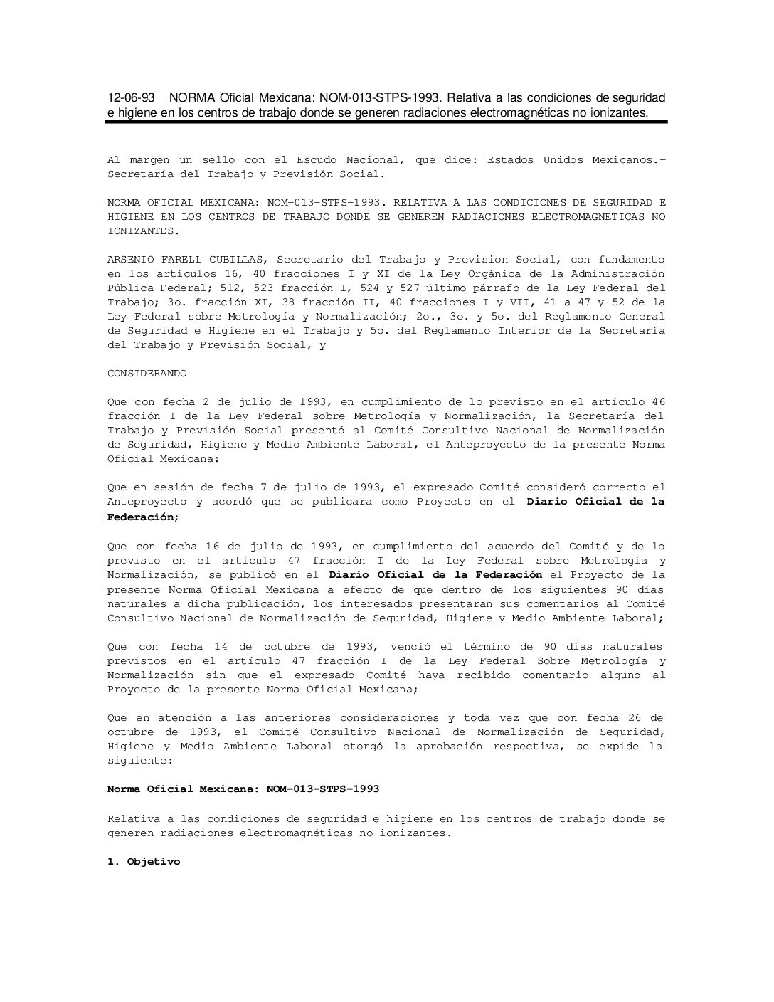 NOM-013-STPS-1993