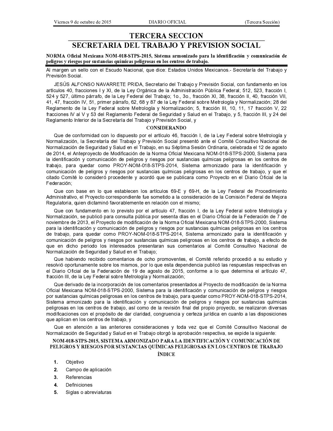 NOM-018-STPS-2015