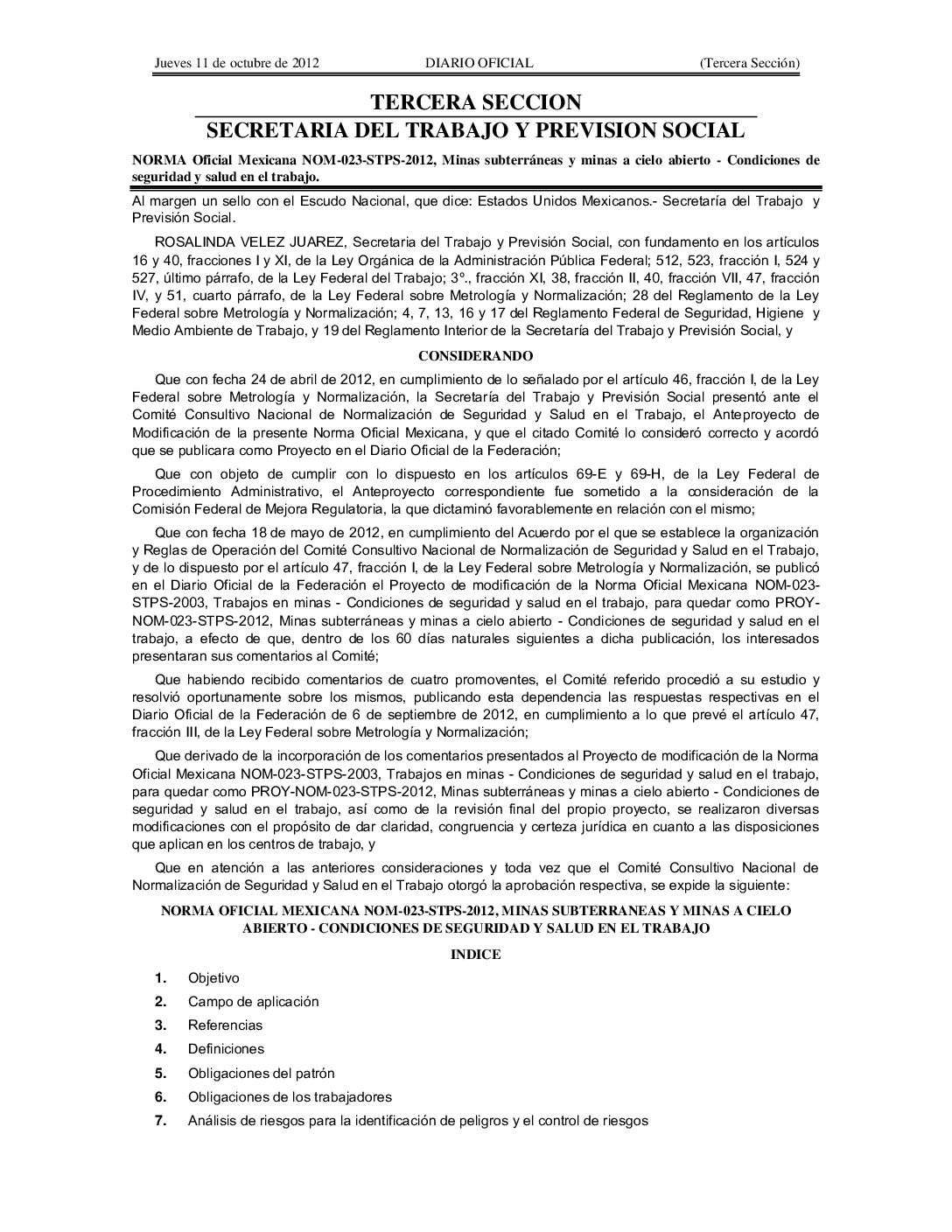 NOM-023-STPS-2012