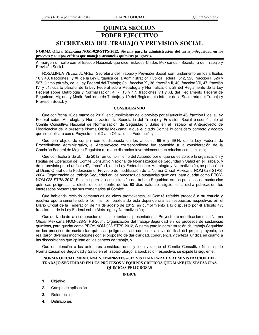 NOM-028-STPS-2012 NOM-028-STPS-2012